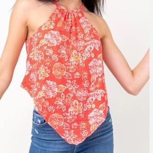 FREE PEOPLE Daisy Tank, NWT, size L, Halter neck, pointed hemline,